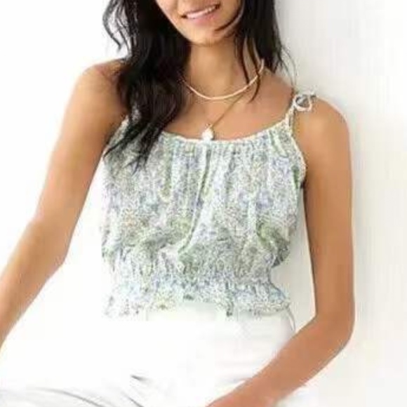 ✨ SALE✨ NWT J.Crew Ruffle Waist Tank Top - Liberty Lodden Fabric - Picture 1 of 8